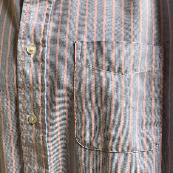 L.L. Bean Striped Cotton Blend Pink Blue Button Down Shirt Men's Size 17-33 - Picture 2 of 6